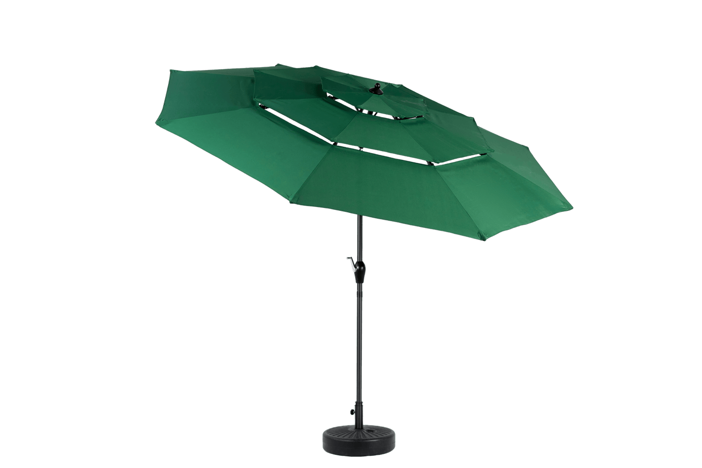 9ft 3 Tier Auto - tilt Umbrella ,Outdoor Patio Umbrella - Market Table Pool Deck Umbrella (Base Not Included) - ( Dark green ) - 1st Choice Furniture Direct