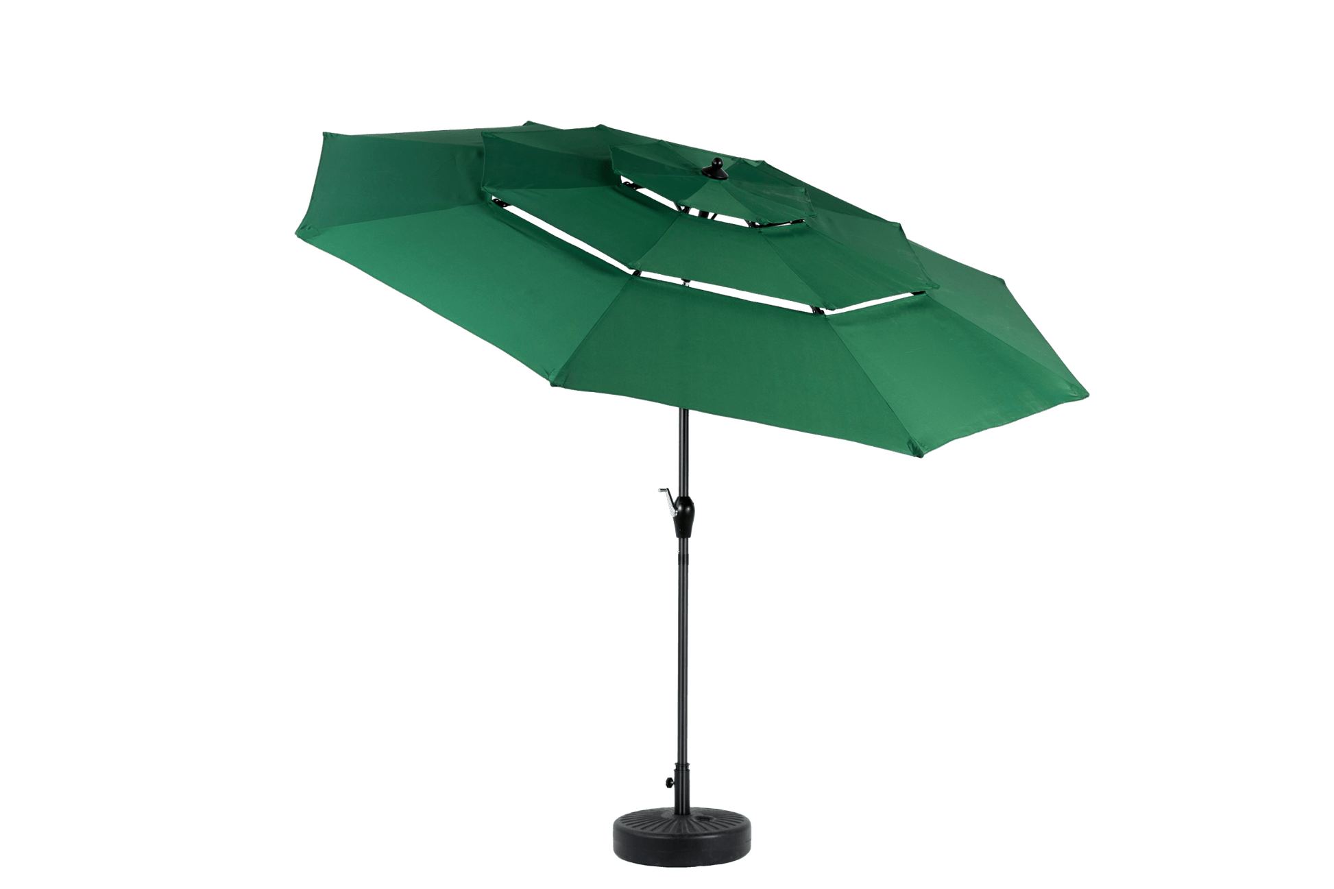 9ft 3 Tier Auto - tilt Umbrella ,Outdoor Patio Umbrella - Market Table Pool Deck Umbrella (Base Not Included) - ( Dark green ) - 1st Choice Furniture Direct