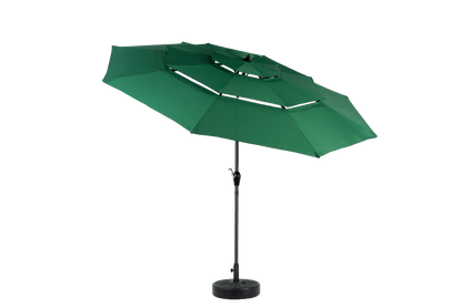 9ft 3 Tier Auto - tilt Umbrella ,Outdoor Patio Umbrella - Market Table Pool Deck Umbrella (Base Not Included) - ( Dark green ) - 1st Choice Furniture Direct