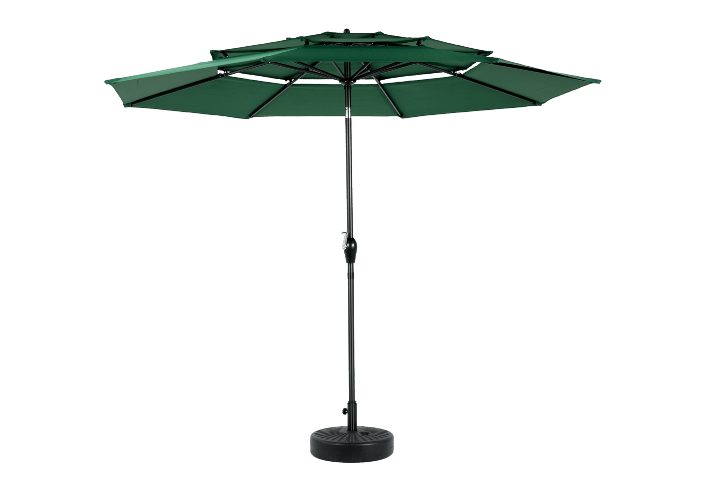 9ft 3 Tier Auto - tilt Umbrella ,Outdoor Patio Umbrella - Market Table Pool Deck Umbrella (Base Not Included) - ( Dark green ) - 1st Choice Furniture Direct