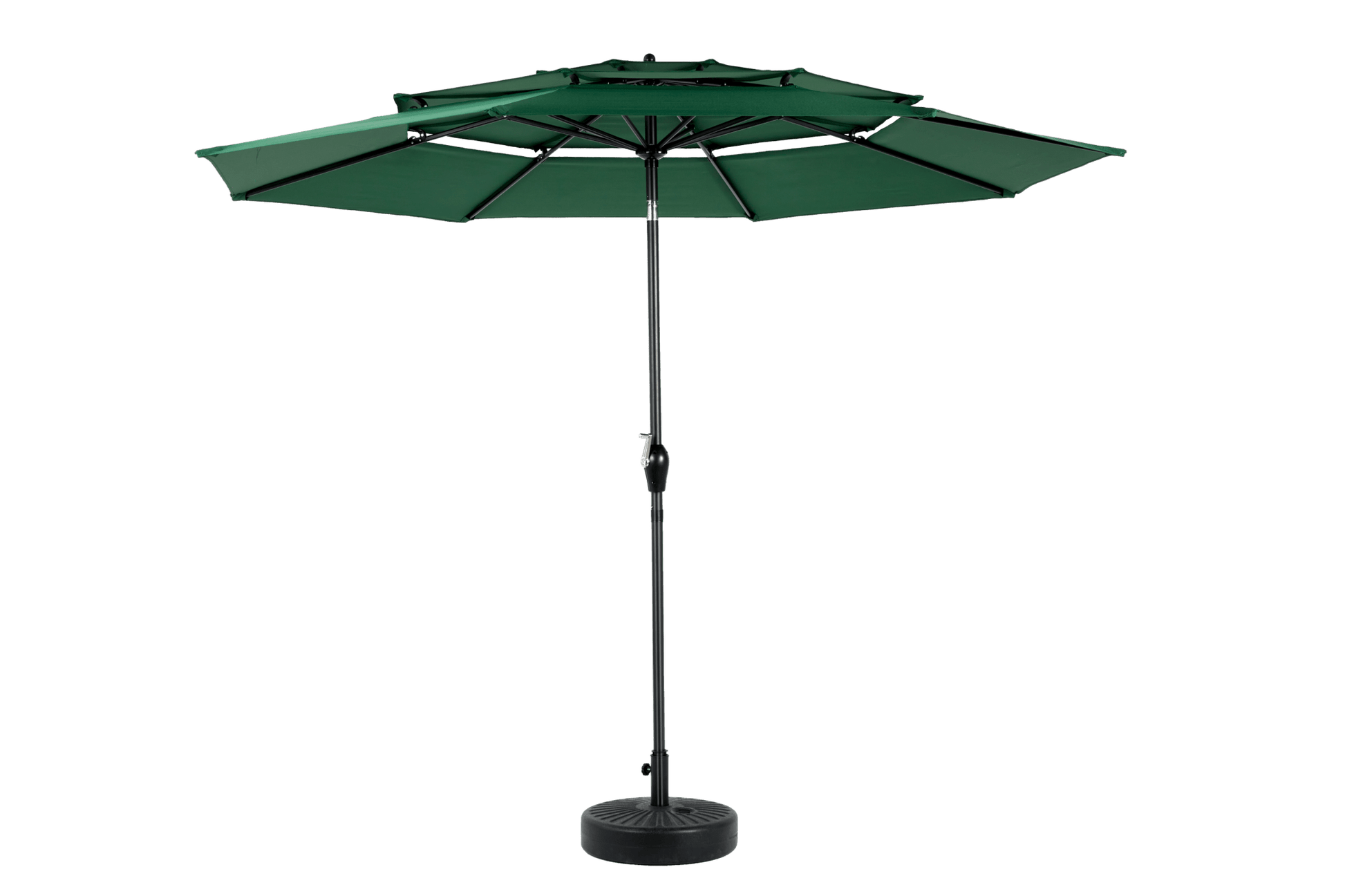 9ft 3 Tier Auto - tilt Umbrella ,Outdoor Patio Umbrella - Market Table Pool Deck Umbrella (Base Not Included) - ( Dark green ) - 1st Choice Furniture Direct