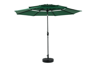 9ft 3 Tier Auto - tilt Umbrella ,Outdoor Patio Umbrella - Market Table Pool Deck Umbrella (Base Not Included) - ( Dark green ) - 1st Choice Furniture Direct