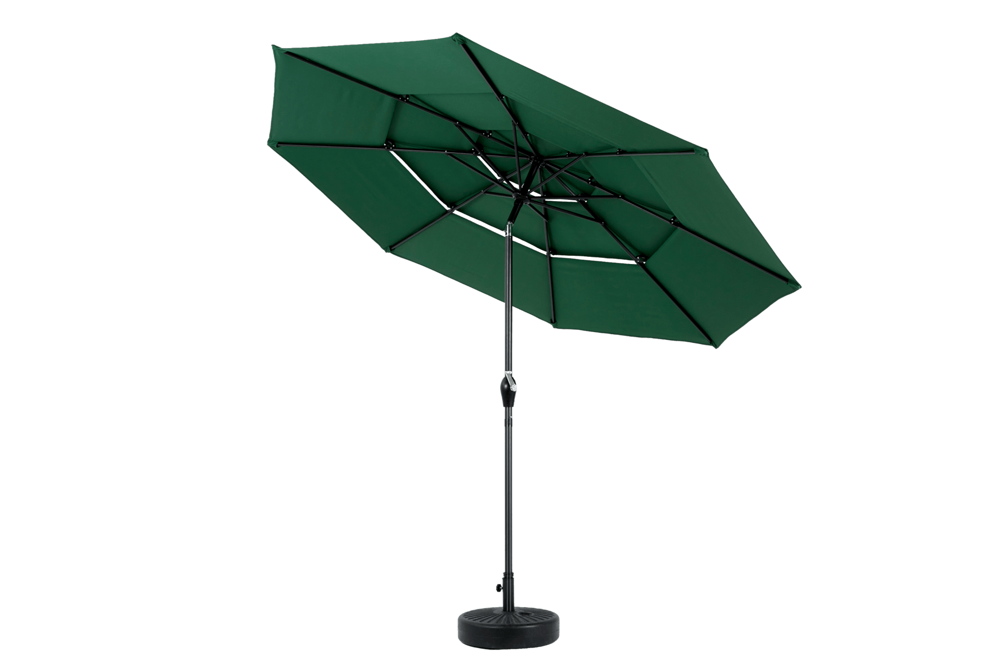 9ft 3 Tier Auto - tilt Umbrella ,Outdoor Patio Umbrella - Market Table Pool Deck Umbrella (Base Not Included) - ( Dark green ) - 1st Choice Furniture Direct