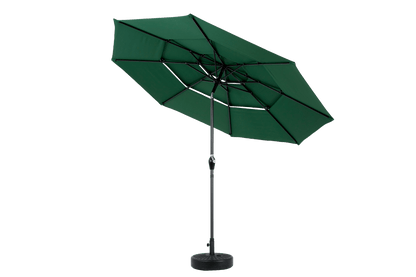 9ft 3 Tier Auto - tilt Umbrella ,Outdoor Patio Umbrella - Market Table Pool Deck Umbrella (Base Not Included) - ( Dark green ) - 1st Choice Furniture Direct