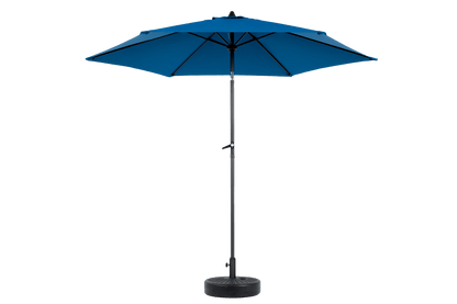 9FT Outdoor Patio Umbrella Outdoor Table Umbrella with Push Button Tilt and Crank, Market Umbrella 6 Sturdy Ribs , Deck, Backyard, Pool (Base Not Included) - ( Blue ) - 1st Choice Furniture Direct
