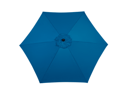 9FT Outdoor Patio Umbrella Outdoor Table Umbrella with Push Button Tilt and Crank, Market Umbrella 6 Sturdy Ribs , Deck, Backyard, Pool (Base Not Included) - ( Blue ) - 1st Choice Furniture Direct