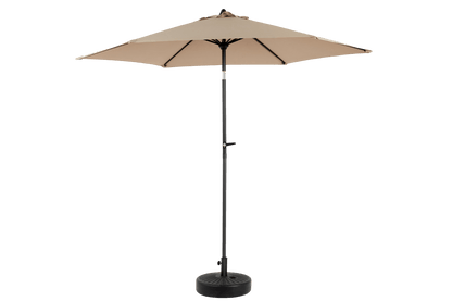 9FT Outdoor Patio Umbrella Outdoor Table Umbrella with Push Button Tilt and Crank, Market Umbrella 6 Sturdy Ribs , Deck, Backyard, Pool (Base Not Included) - ( khaki ) - 1st Choice Furniture Direct