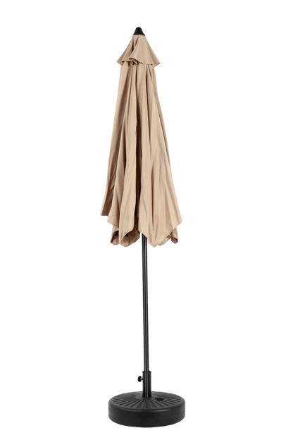 9FT Outdoor Patio Umbrella Outdoor Table Umbrella with Push Button Tilt and Crank, Market Umbrella 6 Sturdy Ribs , Deck, Backyard, Pool (Base Not Included) - ( khaki ) - 1st Choice Furniture Direct