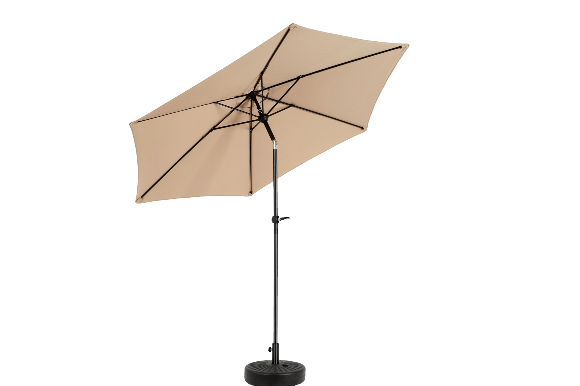 9FT Outdoor Patio Umbrella Outdoor Table Umbrella with Push Button Tilt and Crank, Market Umbrella 6 Sturdy Ribs , Deck, Backyard, Pool (Base Not Included) - ( khaki ) - 1st Choice Furniture Direct