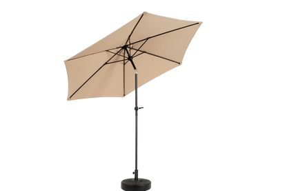 9FT Outdoor Patio Umbrella Outdoor Table Umbrella with Push Button Tilt and Crank, Market Umbrella 6 Sturdy Ribs , Deck, Backyard, Pool (Base Not Included) - ( khaki ) - 1st Choice Furniture Direct