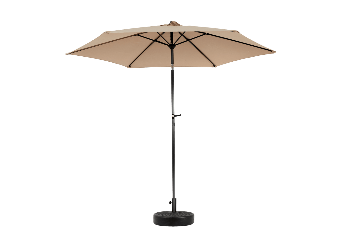 9FT Outdoor Patio Umbrella Outdoor Table Umbrella with Push Button Tilt and Crank, Market Umbrella 6 Sturdy Ribs , Deck, Backyard, Pool (Base Not Included) - ( khaki ) - 1st Choice Furniture Direct