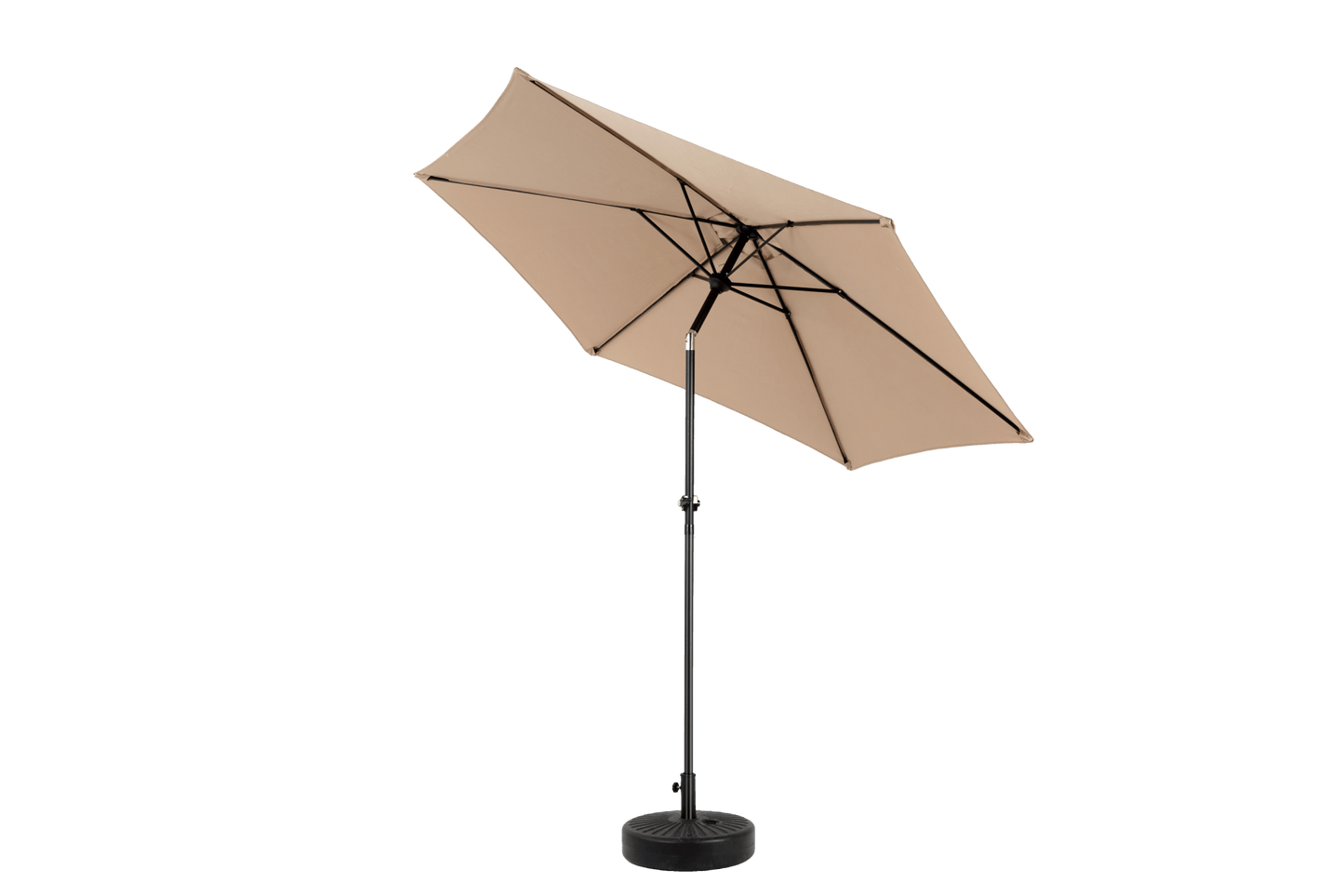 9FT Outdoor Patio Umbrella Outdoor Table Umbrella with Push Button Tilt and Crank, Market Umbrella 6 Sturdy Ribs , Deck, Backyard, Pool (Base Not Included) - ( khaki ) - 1st Choice Furniture Direct