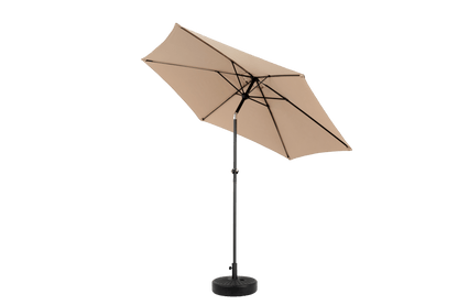 9FT Outdoor Patio Umbrella Outdoor Table Umbrella with Push Button Tilt and Crank, Market Umbrella 6 Sturdy Ribs , Deck, Backyard, Pool (Base Not Included) - ( khaki ) - 1st Choice Furniture Direct