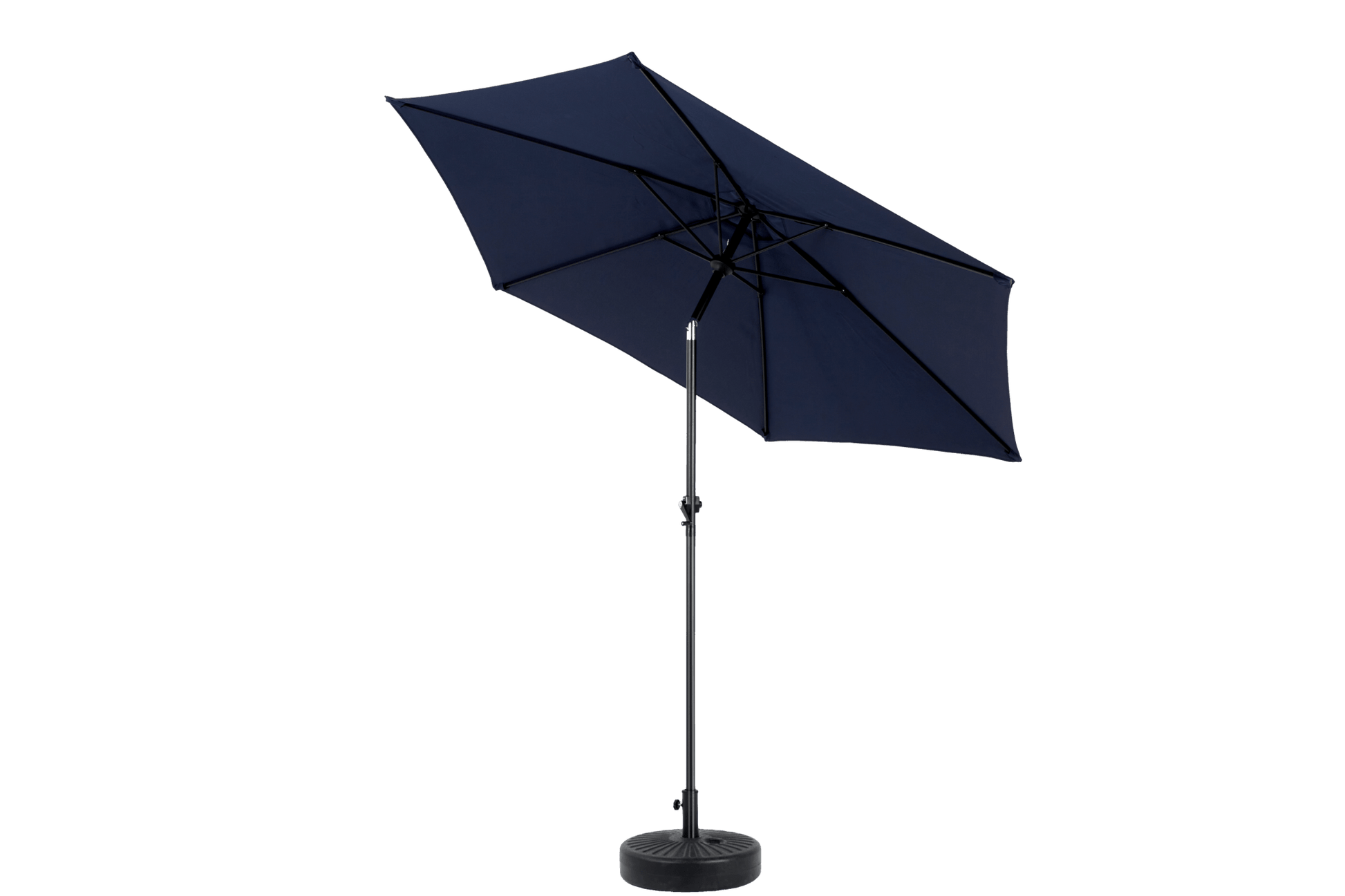 9FT Outdoor Patio Umbrella Outdoor Table Umbrella with Push Button Tilt and Crank, Market Umbrella 6 Sturdy Ribs , Deck, Backyard, Pool (Base Not Included) - (Navy blue ) - 1st Choice Furniture Direct