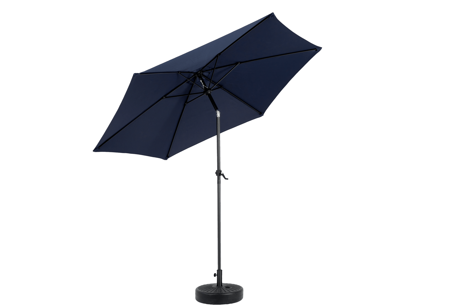 9FT Outdoor Patio Umbrella Outdoor Table Umbrella with Push Button Tilt and Crank, Market Umbrella 6 Sturdy Ribs , Deck, Backyard, Pool (Base Not Included) - (Navy blue ) - 1st Choice Furniture Direct