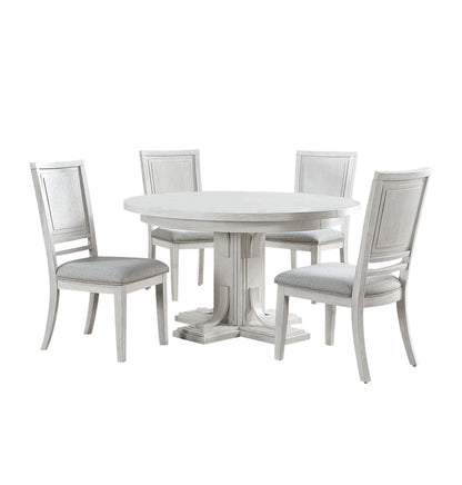 Sunset Trading Dover 5PC 54” Round to 72" Oval Expandable Pedestal Dining Table Set, Chairs with Padded Upholstered Seats