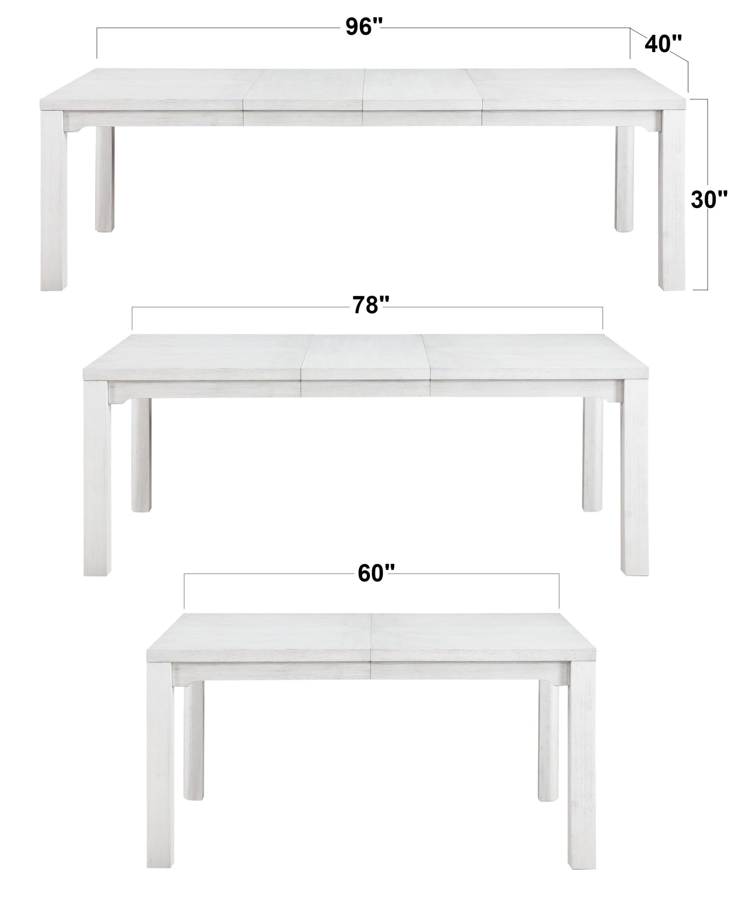 Sunset Trading Dover 10PC 60-78-96" Rectangular Expandable Dining Table Set