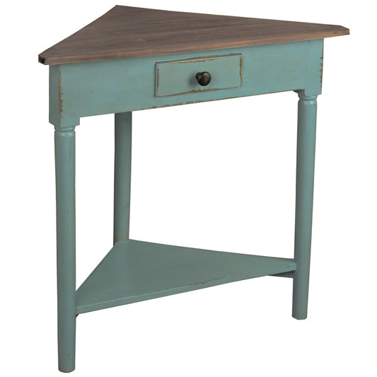 Sunset Trading Cottage Corner End Table with Shelf