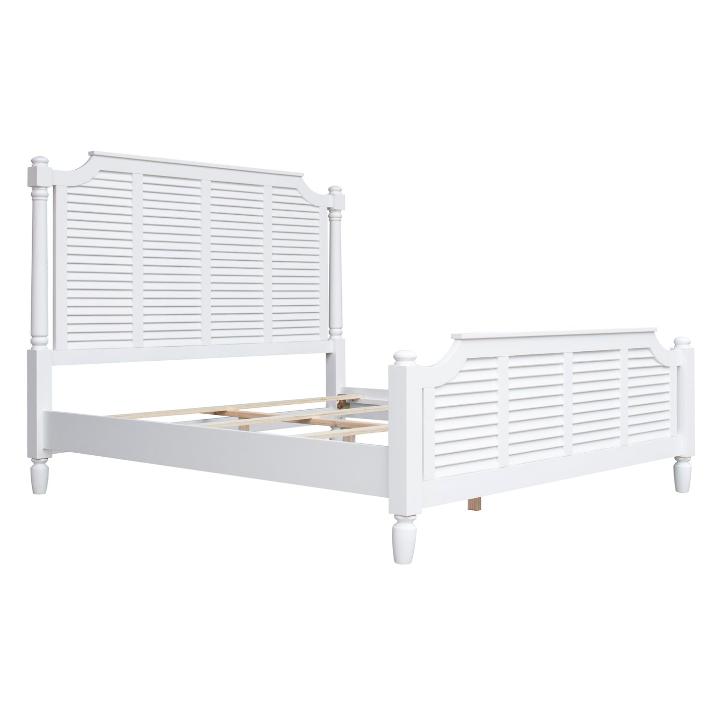 Sunset Trading White Shutter Wood Queen Bed