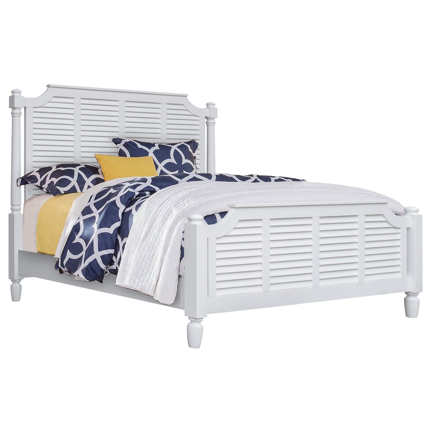 Sunset Trading White Shutter Wood Queen Bed