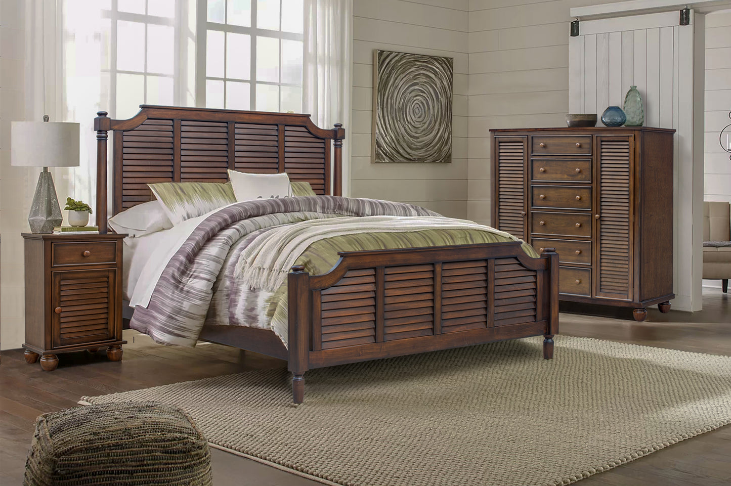 Sunset Trading Bahama Shutter 5 Piece Queen Bedroom Set