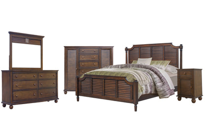 Sunset Trading Bahama Shutter 5 Piece Queen Bedroom Set