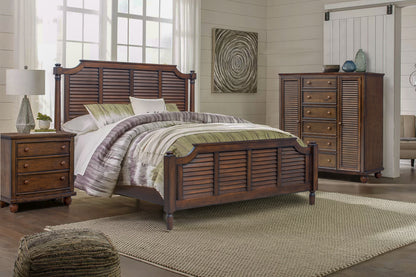 Sunset Trading Bahama Shutter Wood 5 Piece Queen Bedroom Set