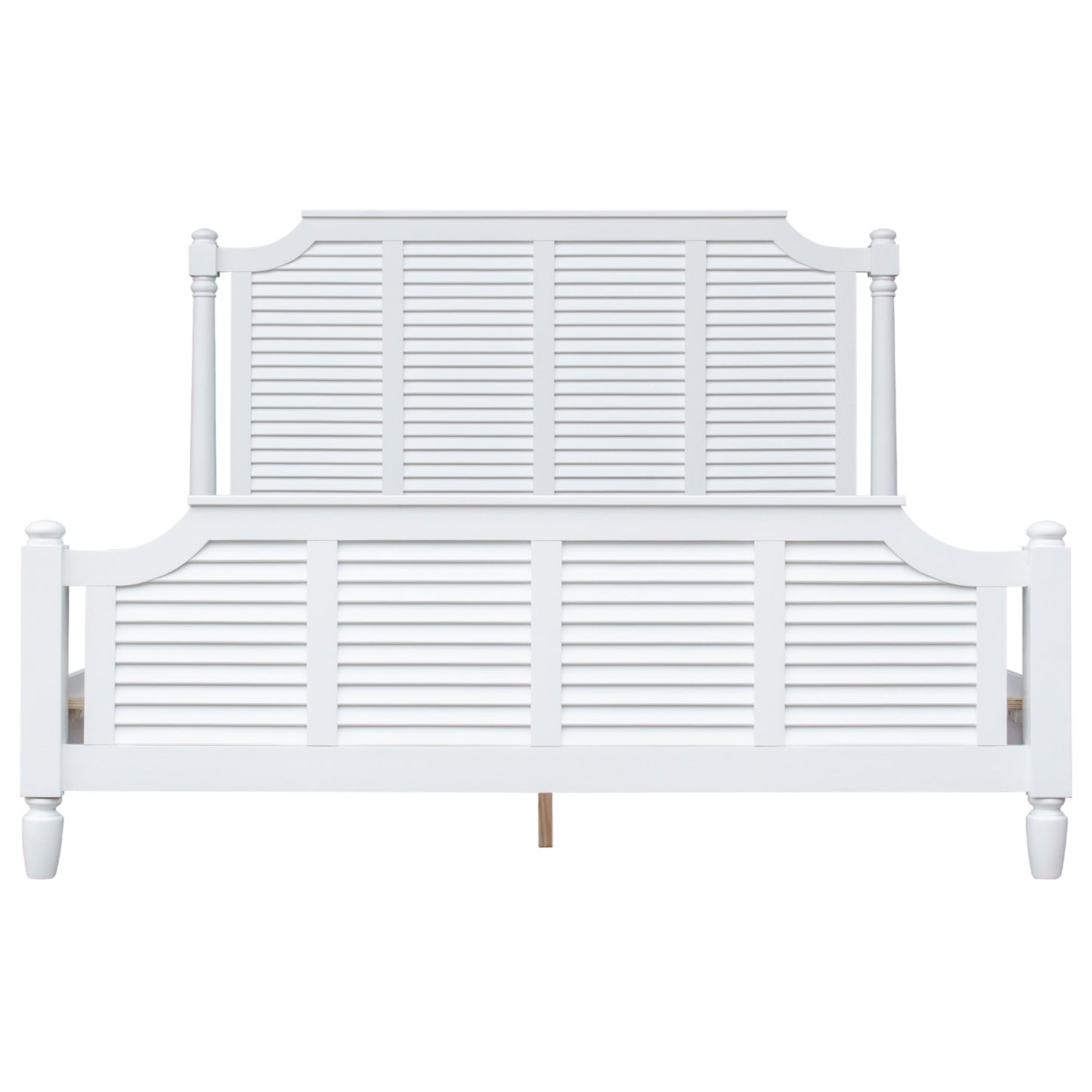 Sunset Trading White Shutter Wood King Bed