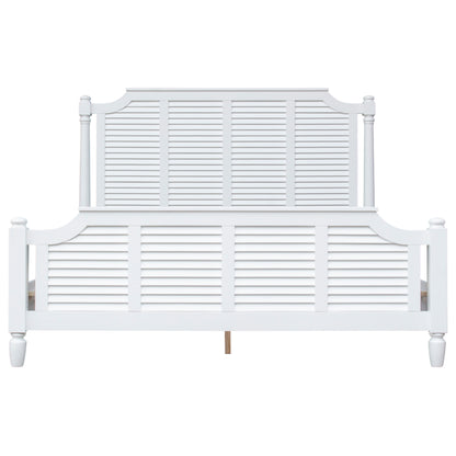 Sunset Trading White Shutter Wood King Bed