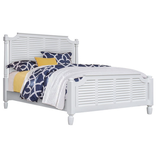 Sunset Trading White Shutter Wood King Bed