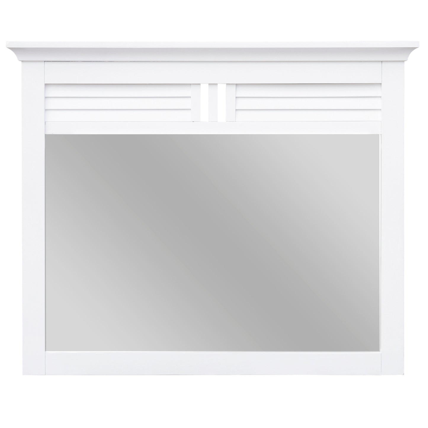 Sunset Trading White Shutter Wood Mirror