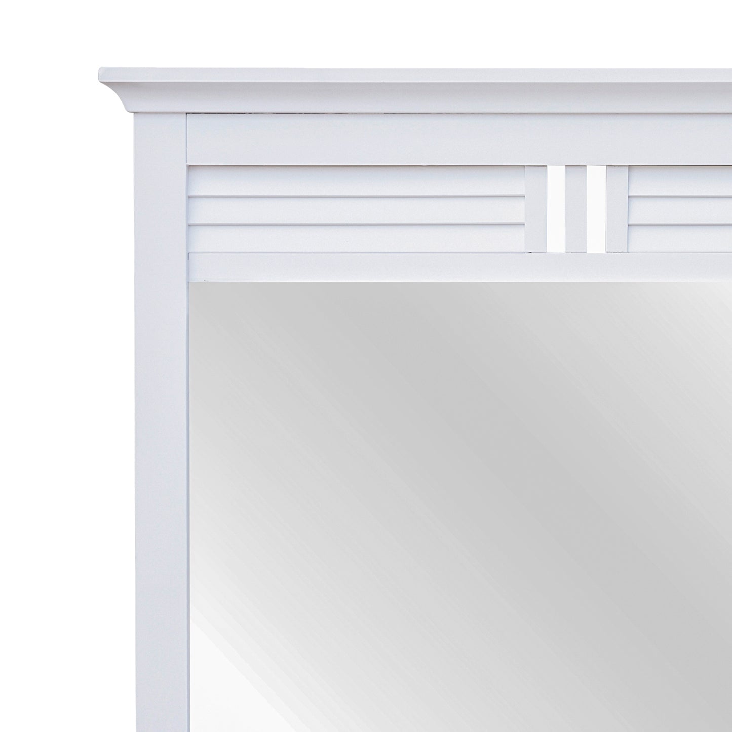 Sunset Trading White Shutter Wood Mirror