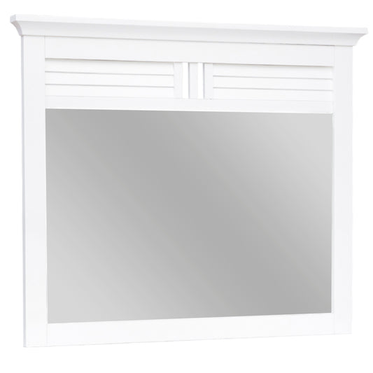 Sunset Trading White Shutter Wood Mirror