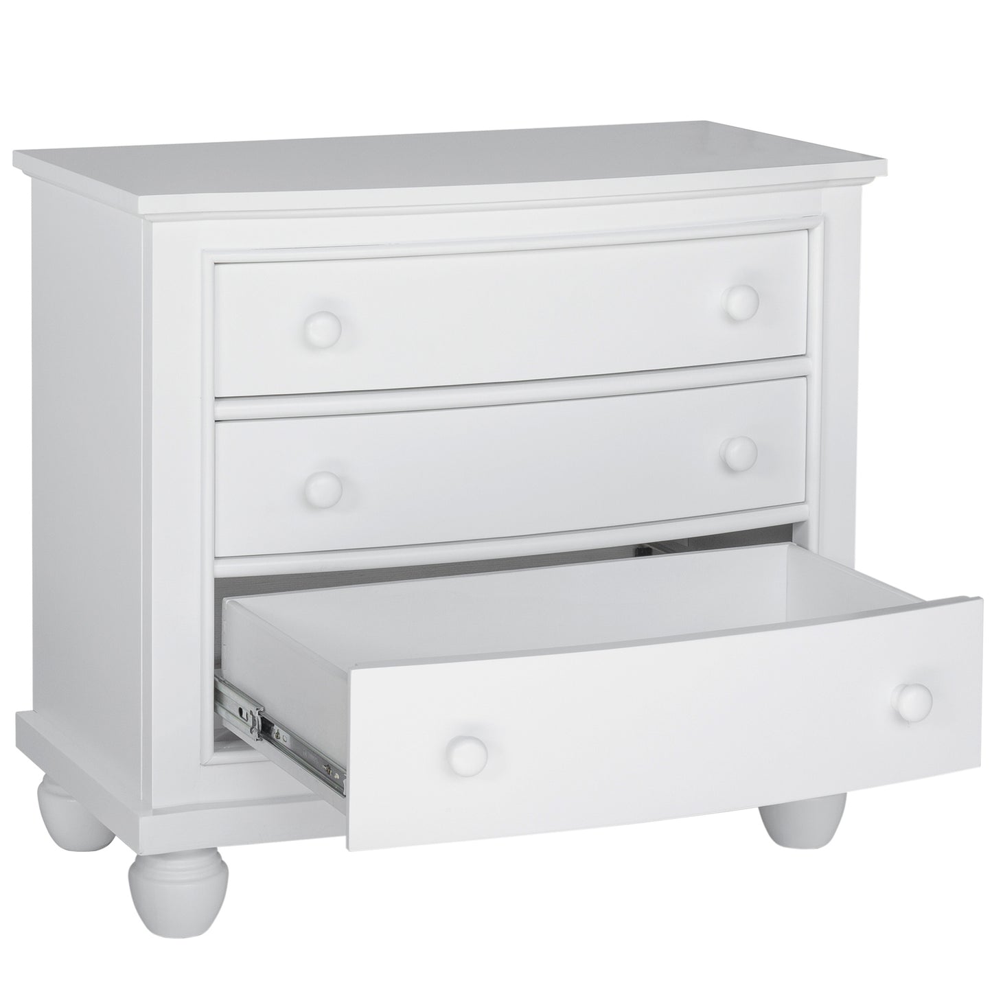 Sunset Trading White Shutter Wood 3 Drawer Nightstand