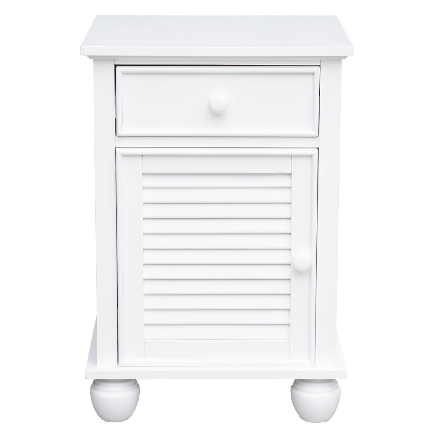 Sunset Trading White Shutter Wood Nightstand