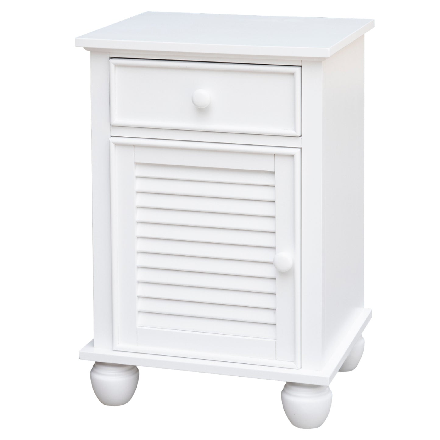 Sunset Trading White Shutter Wood Nightstand