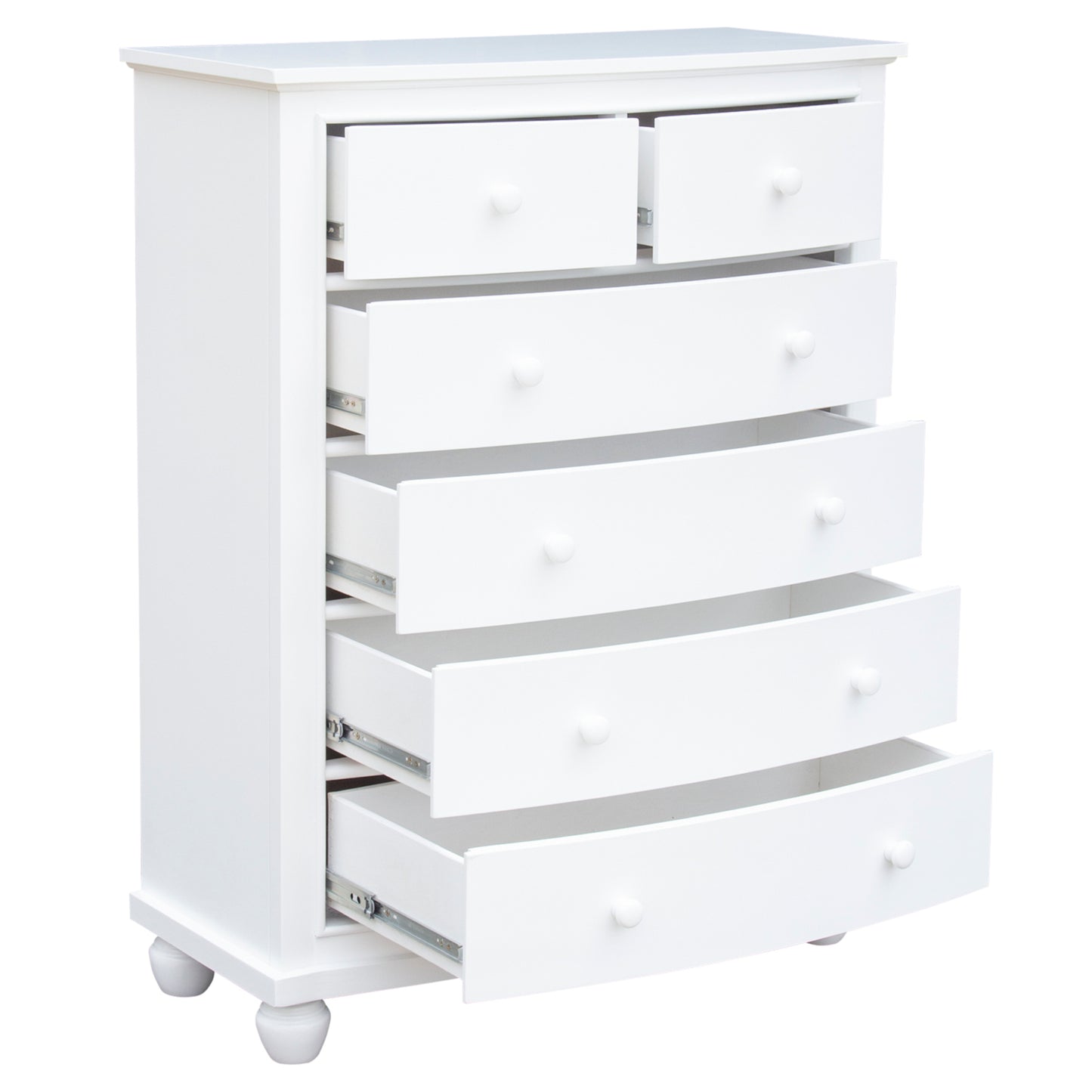 Sunset Trading White Shutter Wood 6 Drawer Chest