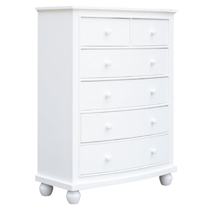 Sunset Trading White Shutter Wood 6 Drawer Chest