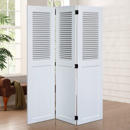 Sunset Trading White Shutter Wood Room Divider