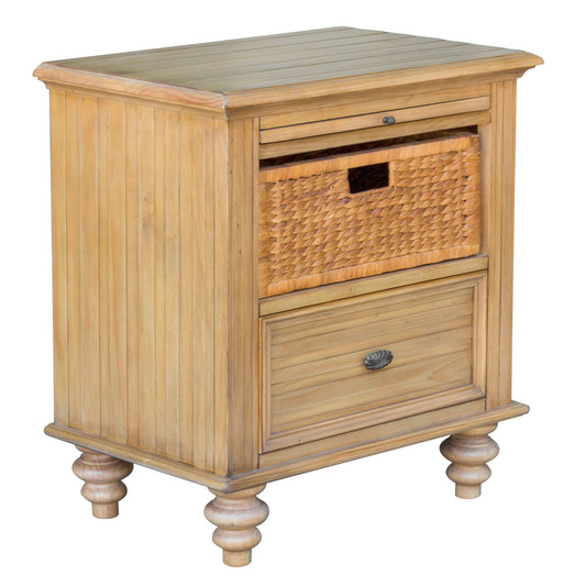 Sunset Trading Vintage Casual Nightstand with Basket