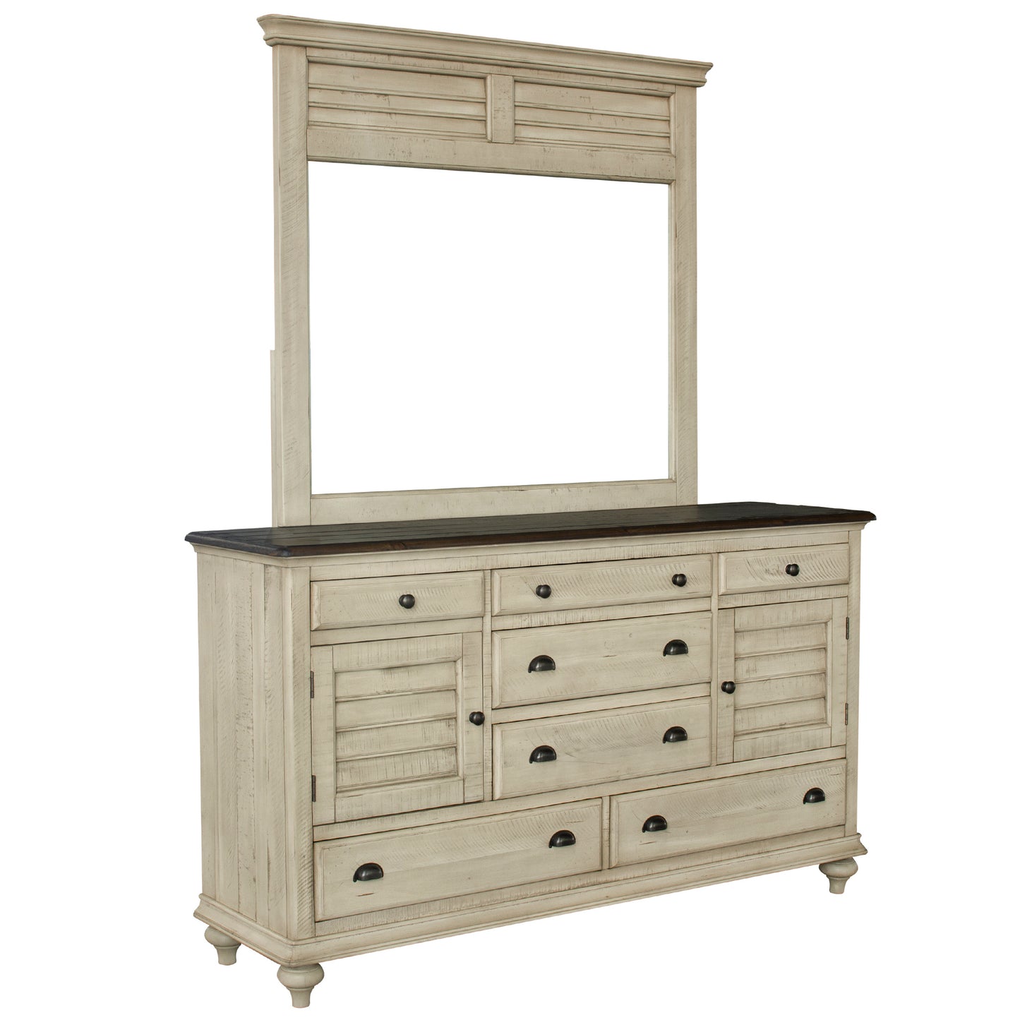 Sunset Trading Shades of Sand Dresser with Shutter Mirror