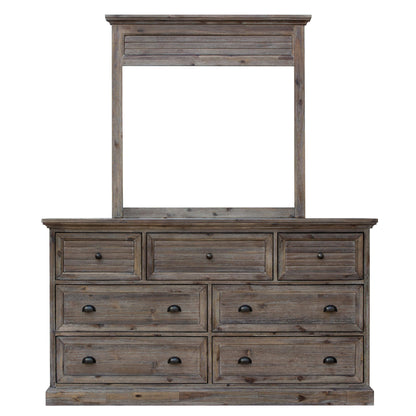 Sunset Trading Solstice Gray 7 Drawer Dresser with Shutter Mirror