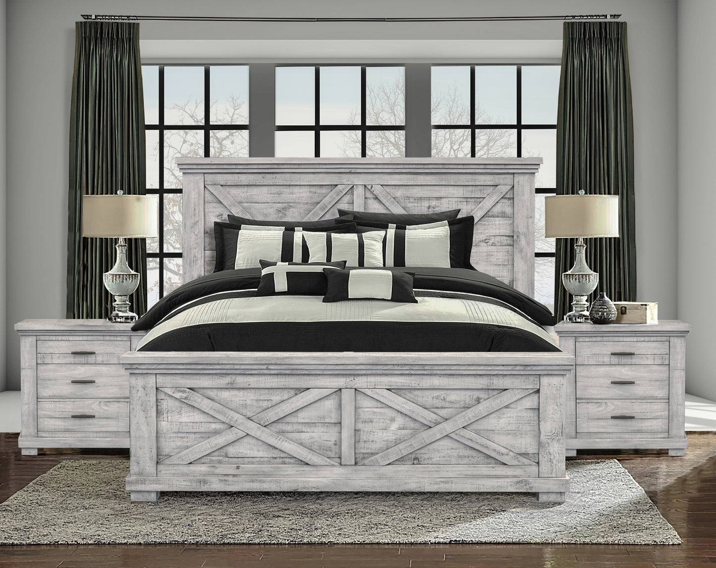 Sunset Trading Crossing Barn King Wood Panel Bed