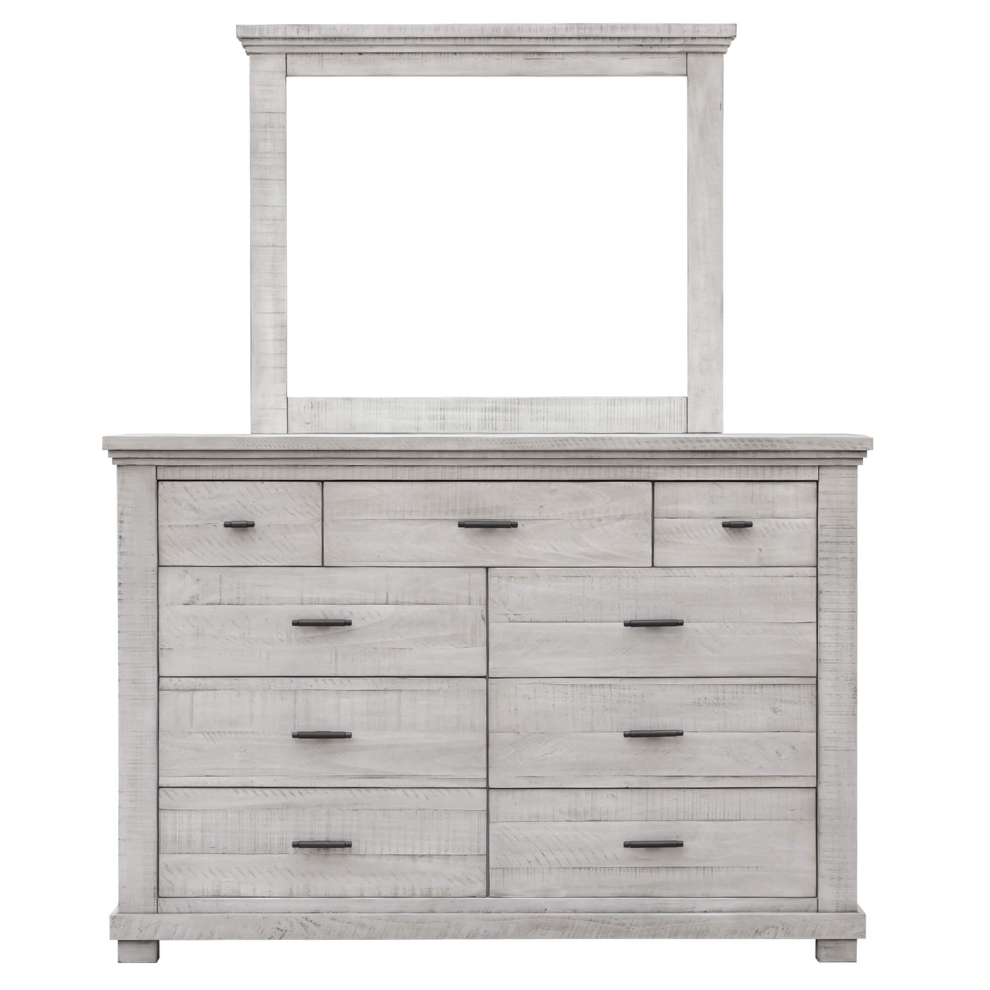 Sunset Trading Crossing Barn 9 Drawer Bedroom Dresser and Mirror