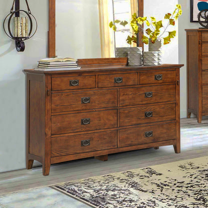 Sunset Trading Mission Bay 9 Drawer Double Bedroom Dresser