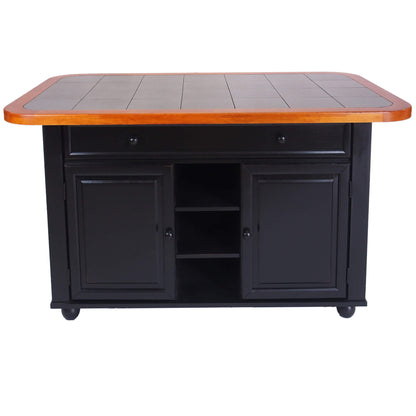 Sunset Trading 3 Piece Antique Black Kitchen Island Set