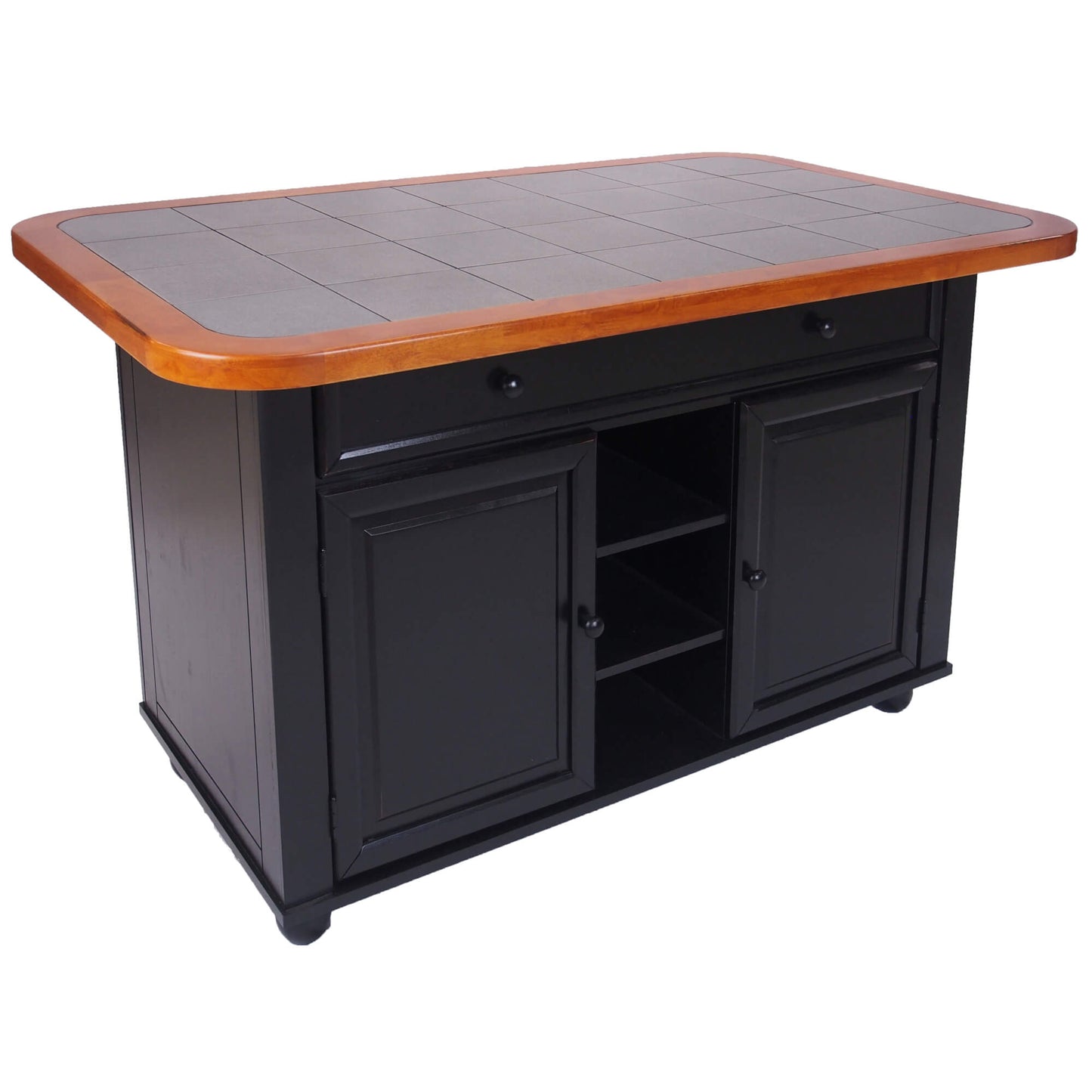 Sunset Trading 3 Piece Antique Black Kitchen Island Set