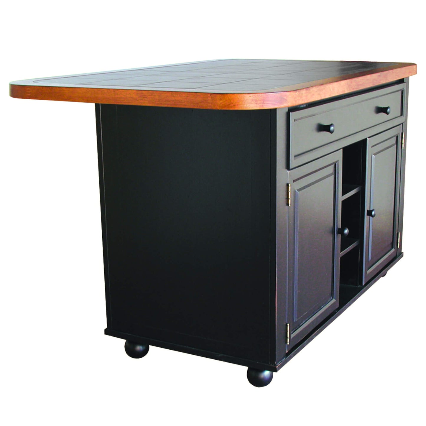 Sunset Trading 3 Piece Antique Black Kitchen Island Set