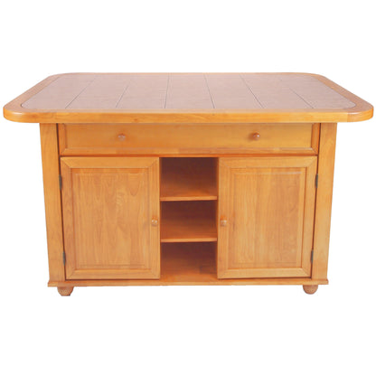 Sunset Trading 3 Piece Light Oak Kitchen Island Set