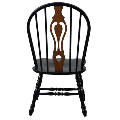 Sunset Trading Black Cherry Selections Keyhole Windsor Dining Side Chairs